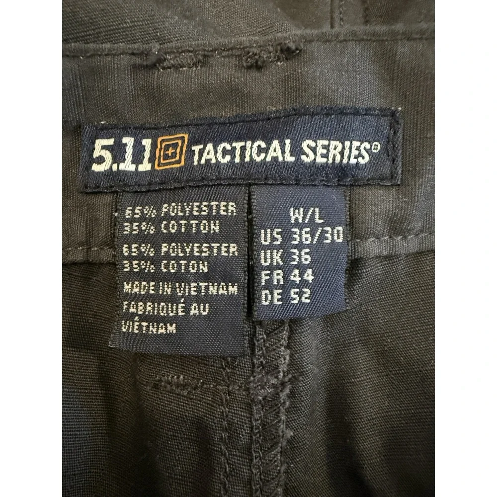 5.11 Tactical Rip Stop Cargo Pants Mens 36x26.5 Straight Black‎ Utility Military